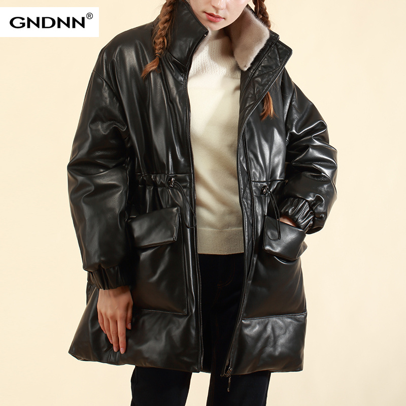 冬新款 加肥大码真皮羽绒服女中长款绵羊皮皮衣外套胖妹妹mm200斤