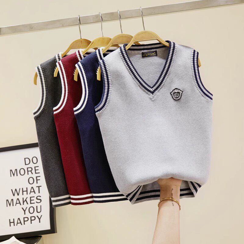 儿童内搭针织马甲春秋款男孩春季内穿宝宝男童毛衣女童贴身背心