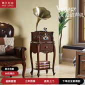 复古留声机黑胶唱片播放器客厅美式 饰摆件黑胶唱片机蓝牙音响 装