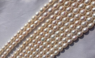 10mm半成品珍珠 厂家直销水滴形天然珍珠项链散珠 9mm 米形8