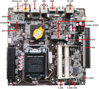 全新h81侧插一体机主板双HDMI