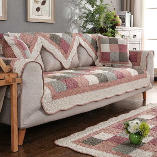 北欧风格四季通用防滑布艺沙发垫