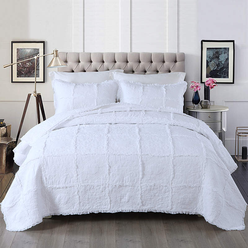 外贸韩式公主风白色全棉空调被