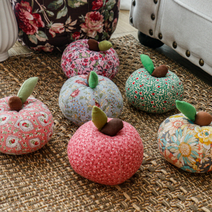 外贸出口苹果布艺摆件桌面创意针线盒 饰 手工DIY全棉可爱平安礼装