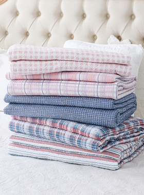 Flowering韩国全棉刺绣床盖单件1.5床男女孩绗缝被榻榻米防滑床单