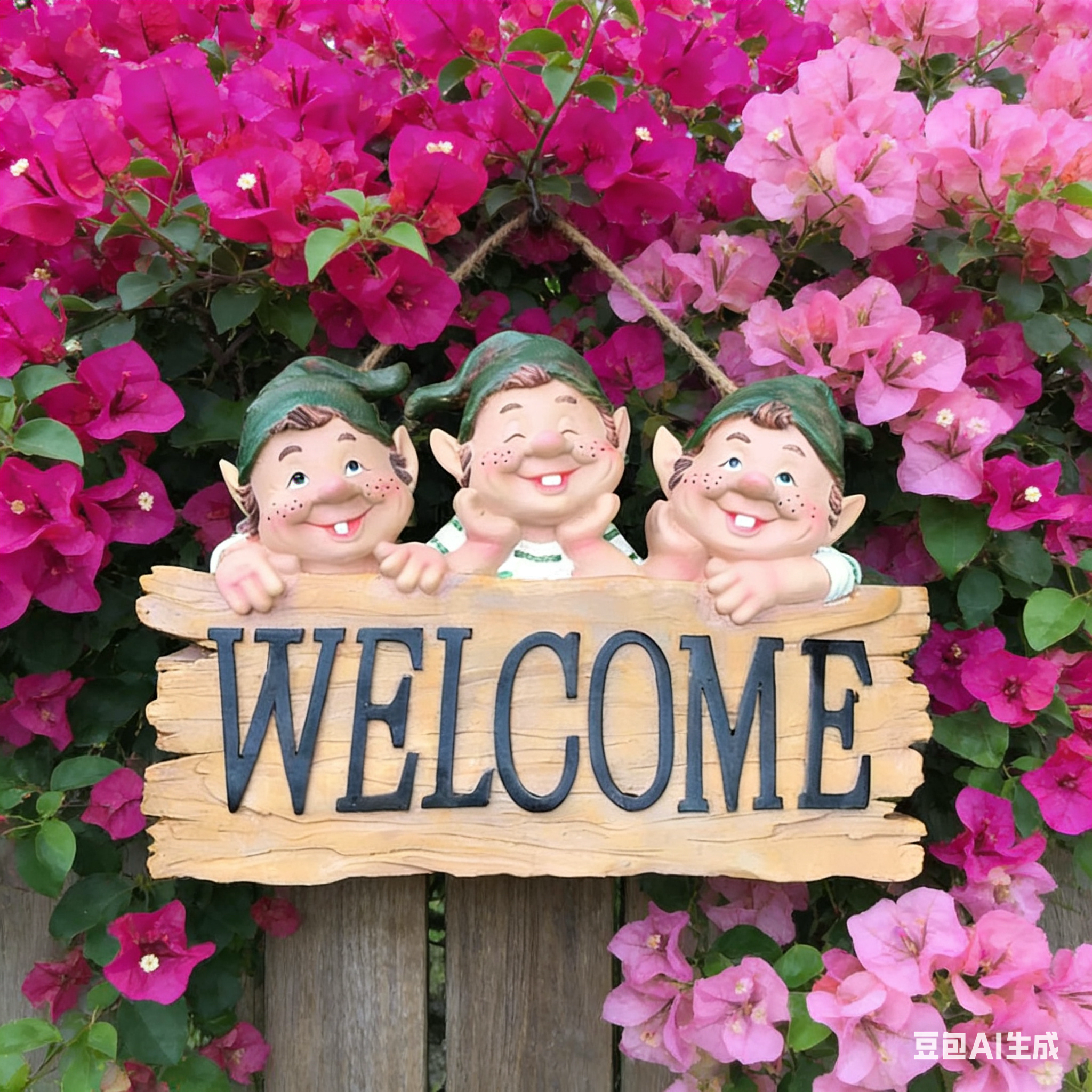 幼儿园welcome树脂精灵装饰挂牌