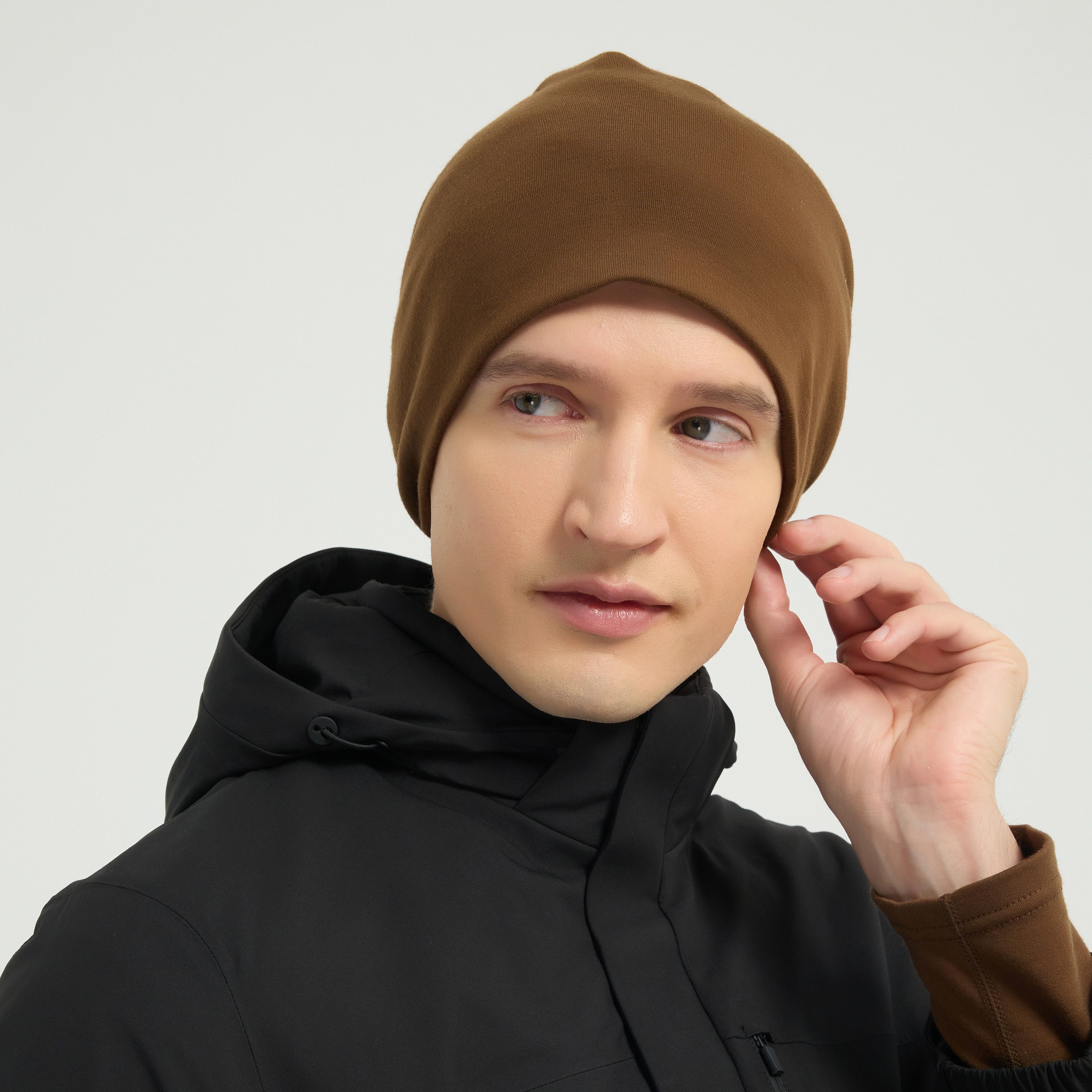 特价外贸出口美丽奴羊毛成人秋冬保暖户外运动骑行跑步速干防风帽