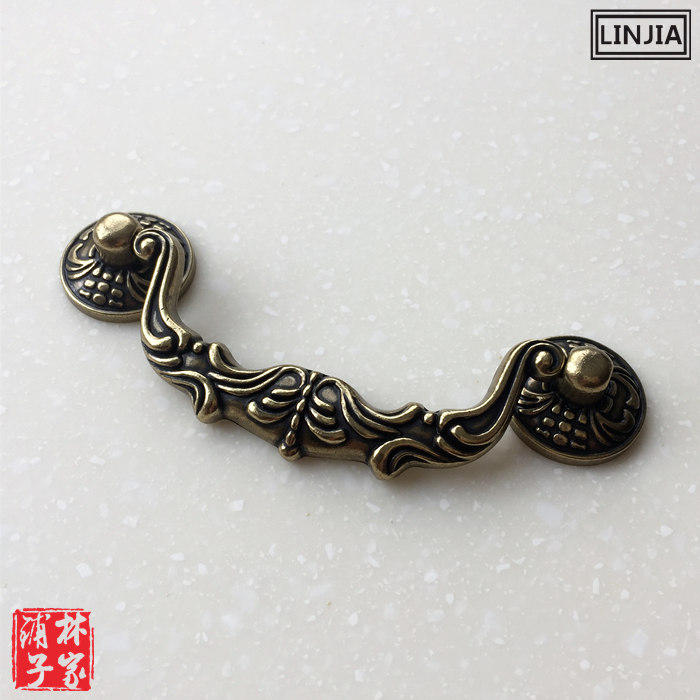 青古铜欧式仿古复古衣柜柜门抽屉雕花把手简约家具田园拉手8856