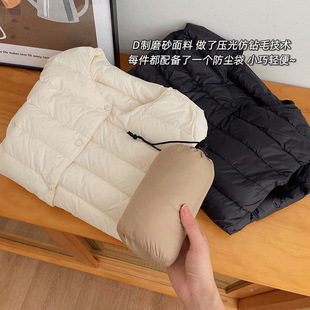 F091904 95白鹅绒叠穿小马甲 磨砂面料仿钻毛新款 小巧轻盈