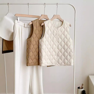 【高品质】石墨烯面料圆领轻薄款羽绒服马甲内胆内搭打底无领背心