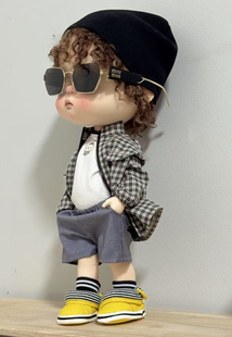 巨婴巨妹娃衣格子外套好大儿Qbaby套装胖点大力力小六体bjd六分新