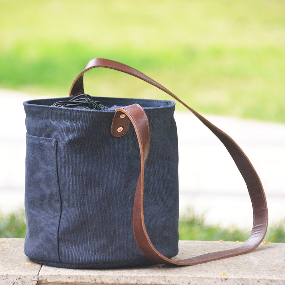 特种重磅帆布水桶圆筒藏青uivy