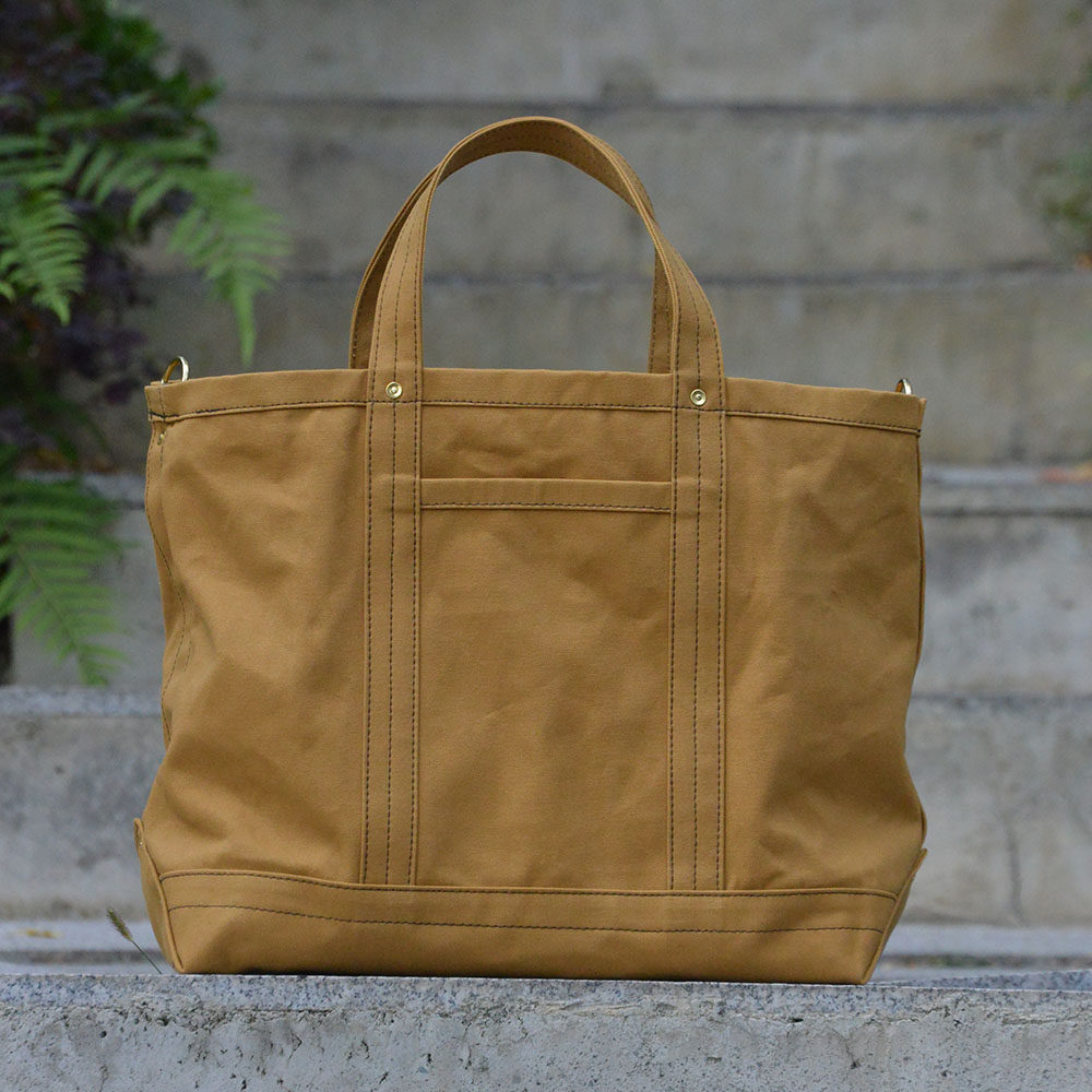 重磅厚硬帆布姜黄色tote包uivy