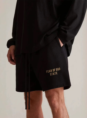 过验Essentials字母LOGO FW24薄绒五分裤男女FOG复线宽松休闲短裤