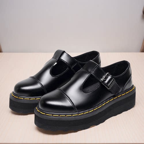 手工缝线超轻Dr玛丽珍鞋真皮