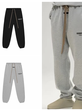 过验ESSENTIALS字母LOGO加绒24FW束脚卫裤男女FOG复线高街休闲裤