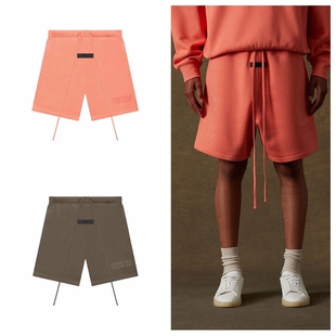 过验ESSENTIALS植绒LOGO加绒22FW短裤 男女FOG复线宽松休闲五分裤