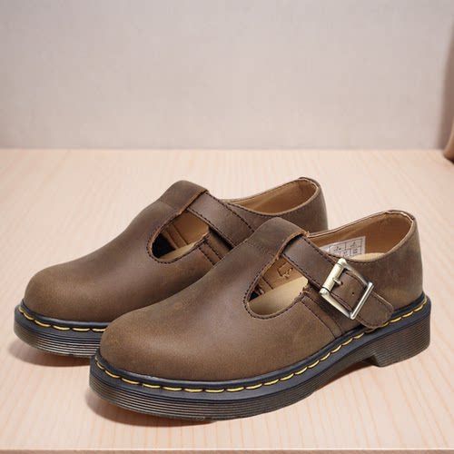 手工缝线Dr玛丽珍鞋疯马牛皮