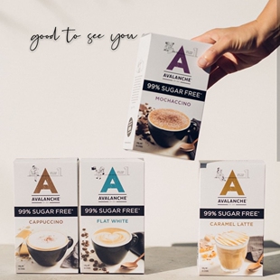 新西兰直邮avalanche无蔗糖代糖巧克力粉咖啡粉盒装200g 牛奶