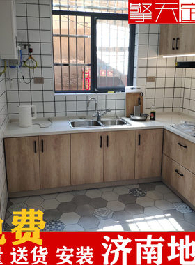 不锈钢整体厨房吸塑门简约橱柜