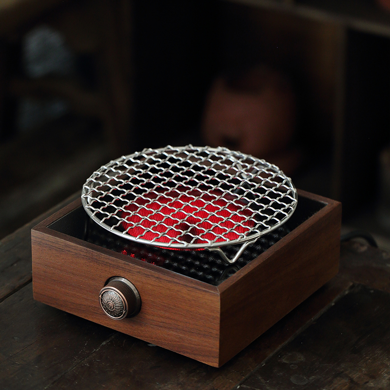 电陶炉烤网304不锈钢带脚烤架围炉煮茶圆形网格架炭炉加粗烧烤网