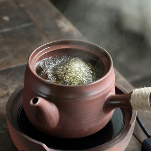 老岩泥煮茶壶大容量砂铫壶煮白茶陶壶大号粗陶烧水壶电陶炉煮茶器
