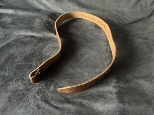 保真70年代跳伞空降乒携具皮条捆绑皮带纯牛皮战术伞包皮带皮条扣