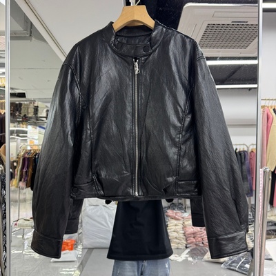 欧洲站2025年秋冬新款流行女装蛋白皮羽绒服90白鸭绒PU皮柔软舒适