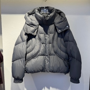 羽绒服90鸭绒保暖拉链装 2025年冬装 加厚短款 流行女装 饰脱卸帽 新款