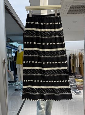 欧洲站2026年夏装新款流行女装波点条纹半身裙百搭显瘦洋气显气质