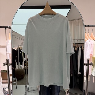 针织上衣小衫 欧洲站2026年夏装 新款 流行女装 宽松显瘦洋气 圆领短袖