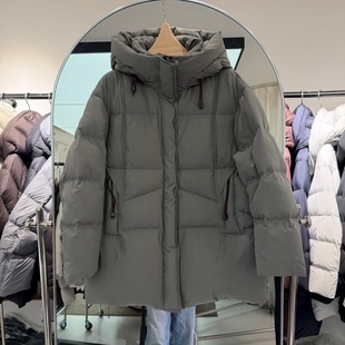 进口科鲁达白鹅绒鹅绒服羽绒服连帽领保暖 流行女装 2025年冬装 新款