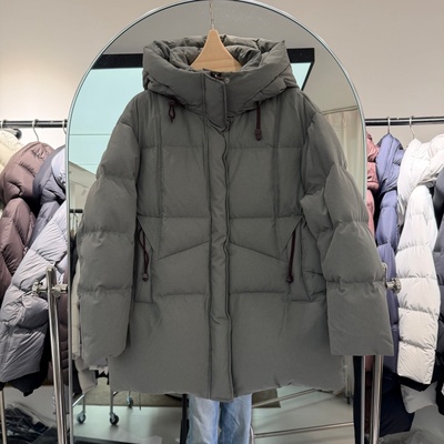 2025年冬装新款流行女装进口科鲁达白鹅绒鹅绒服羽绒服连帽领保暖