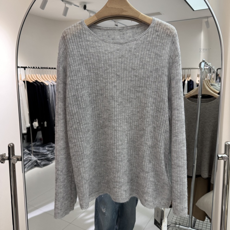 2025年秋装新款流行女装山羊绒毛衣羊毛衫亮晶晶面料慵懒风显气质