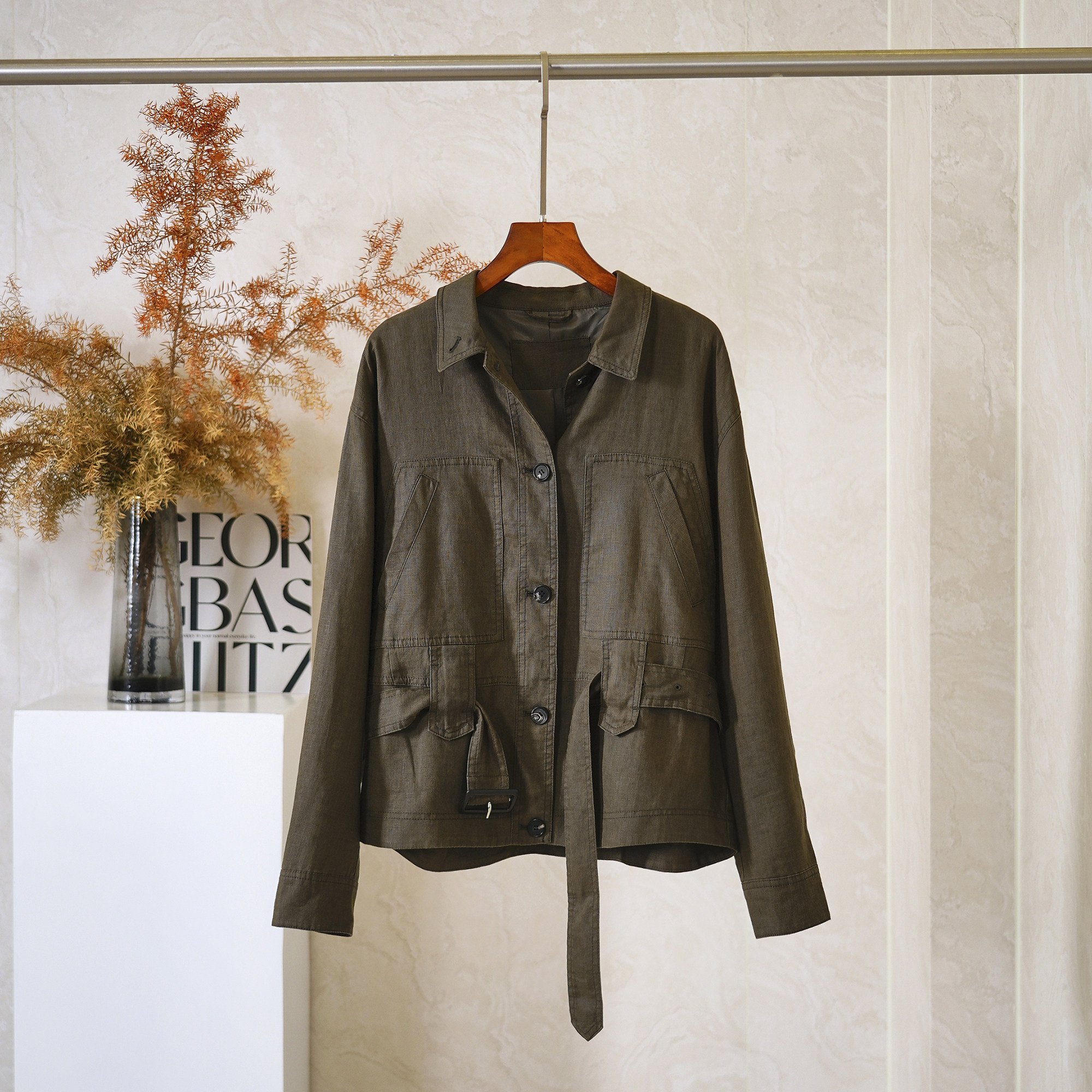 亚麻夹克短外套女2025新款