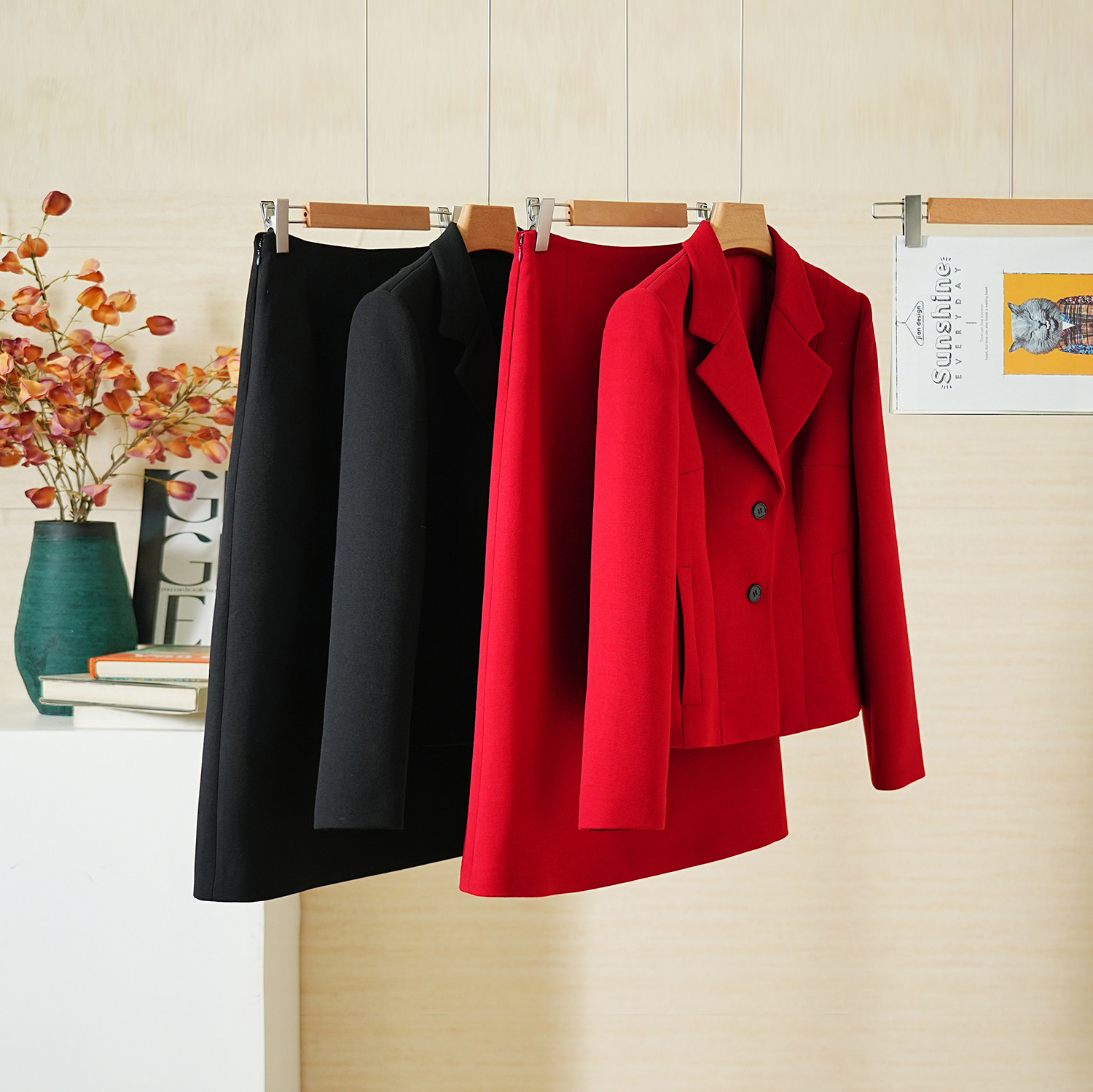 YongLeap柜品冬季新品法式优雅立裁收腰羊毛外套+高腰A型半身裙女,女装/女士精品,时尚套装,淘宝优惠券,粉丝福利购,淘宝优惠卷