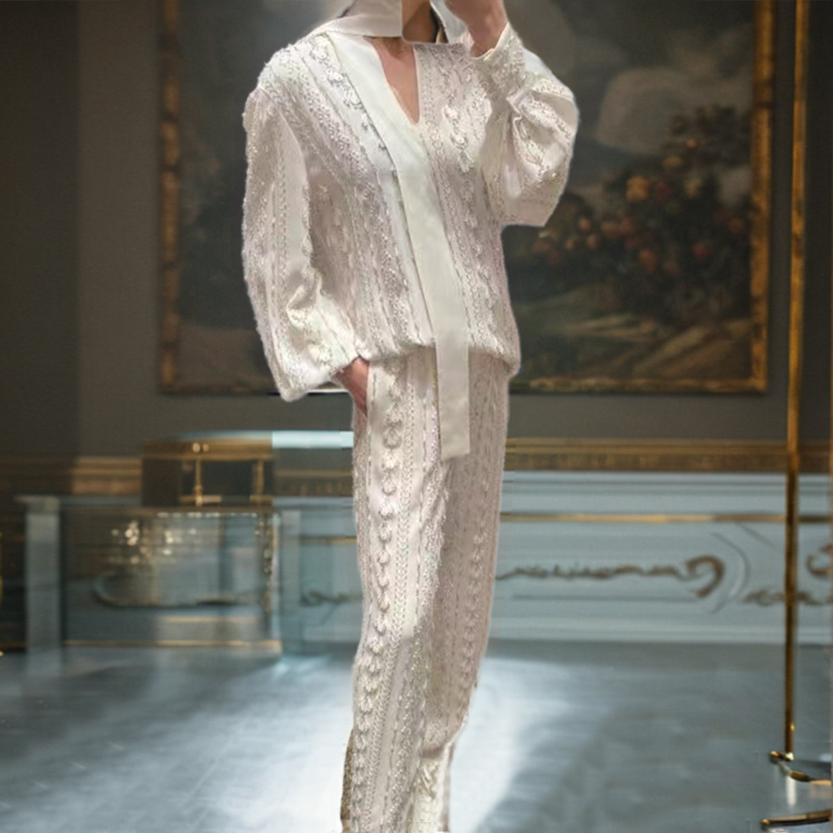 2024春夏桑蚕丝重工刺绣