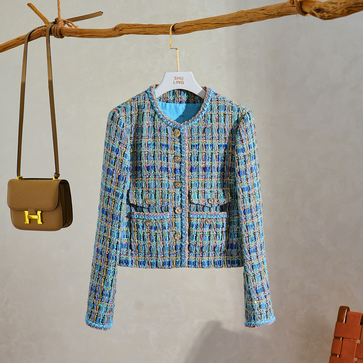 小香风经典定纺直筒显瘦长袖外套