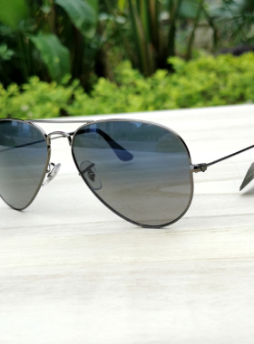 正品可验证太阳镜墨镜偏光镜RB3025 004/78男渐变灰色宽脸蛤蟆镜