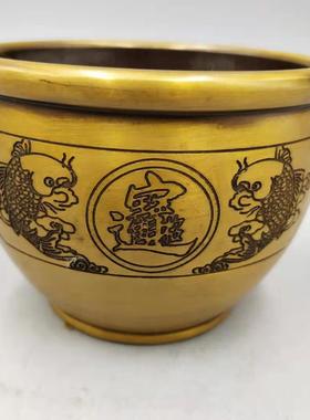 仿古风招财进宝纳福铜缸水缸笔筒