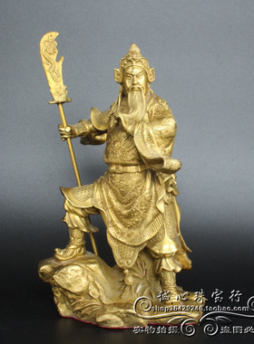 纯铜佛像关羽武财神风水工艺品