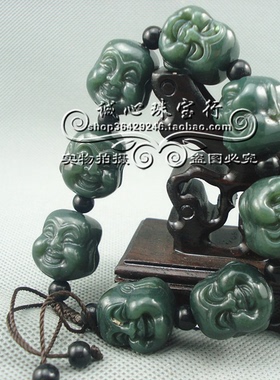 和田玉佛头手链诚心珠宝行青玉