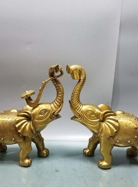 摆件黄铜招财旺事业风水吉象元宝