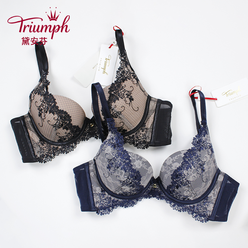 黛安芬正品内衣小胸聚拢高端款有钢圈调整型性感蕾丝文胸16-8747
