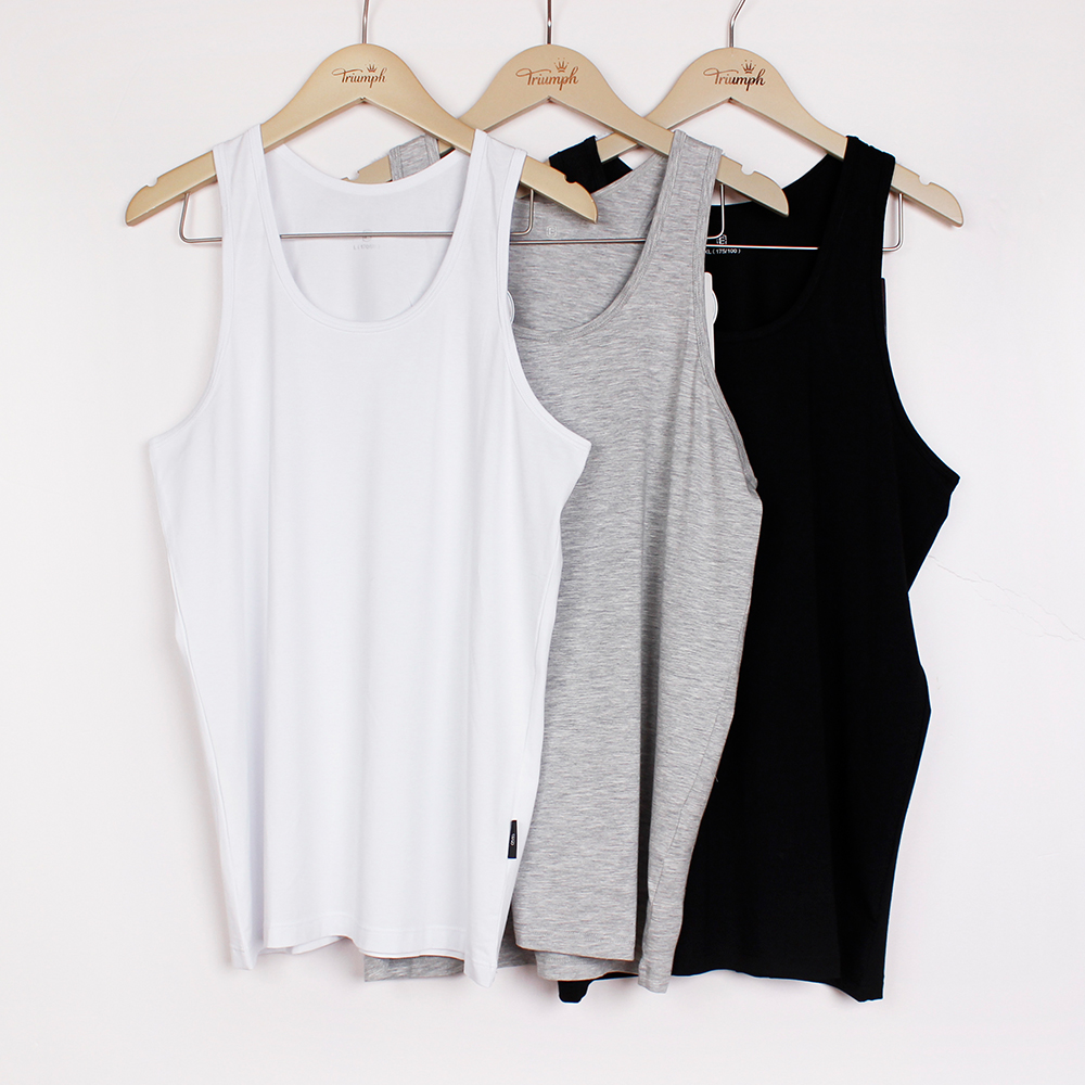 伊尚杰男士纯棉无袖背心