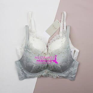 黛安芬无钢圈蕾丝文胸女小胸上薄下厚聚拢深V刺绣性感内衣11 1995