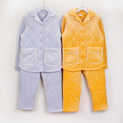 曼妮芬秋冬夹棉家居服加厚加绒保暖睡衣裤套装可外穿20321428