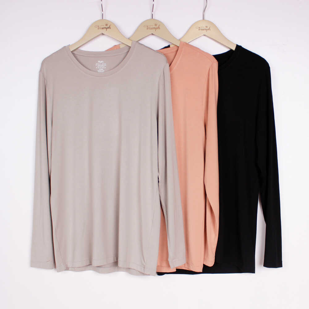 曼妮芬舒适薄款圆领男士秋衣套装