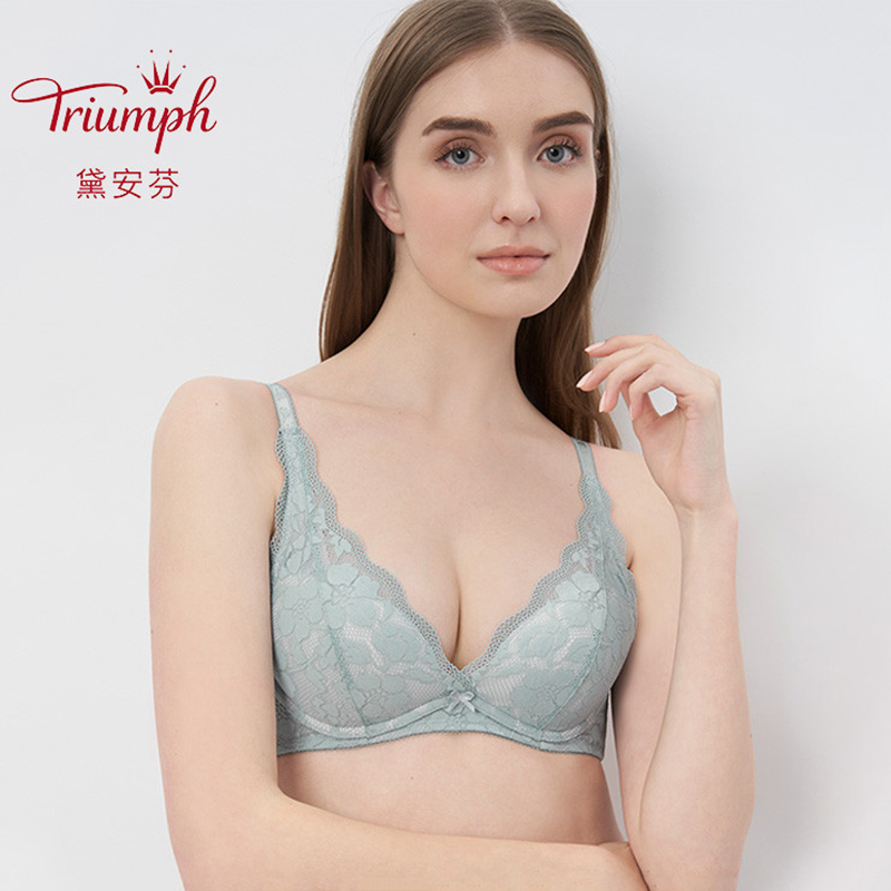 黛*芬专柜夏季新款内衣女小胸聚拢深V性感蕾丝透气文胸16-8791