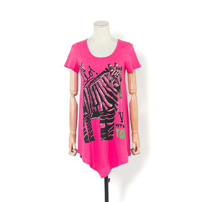 斑马字母印花街头常规棉女